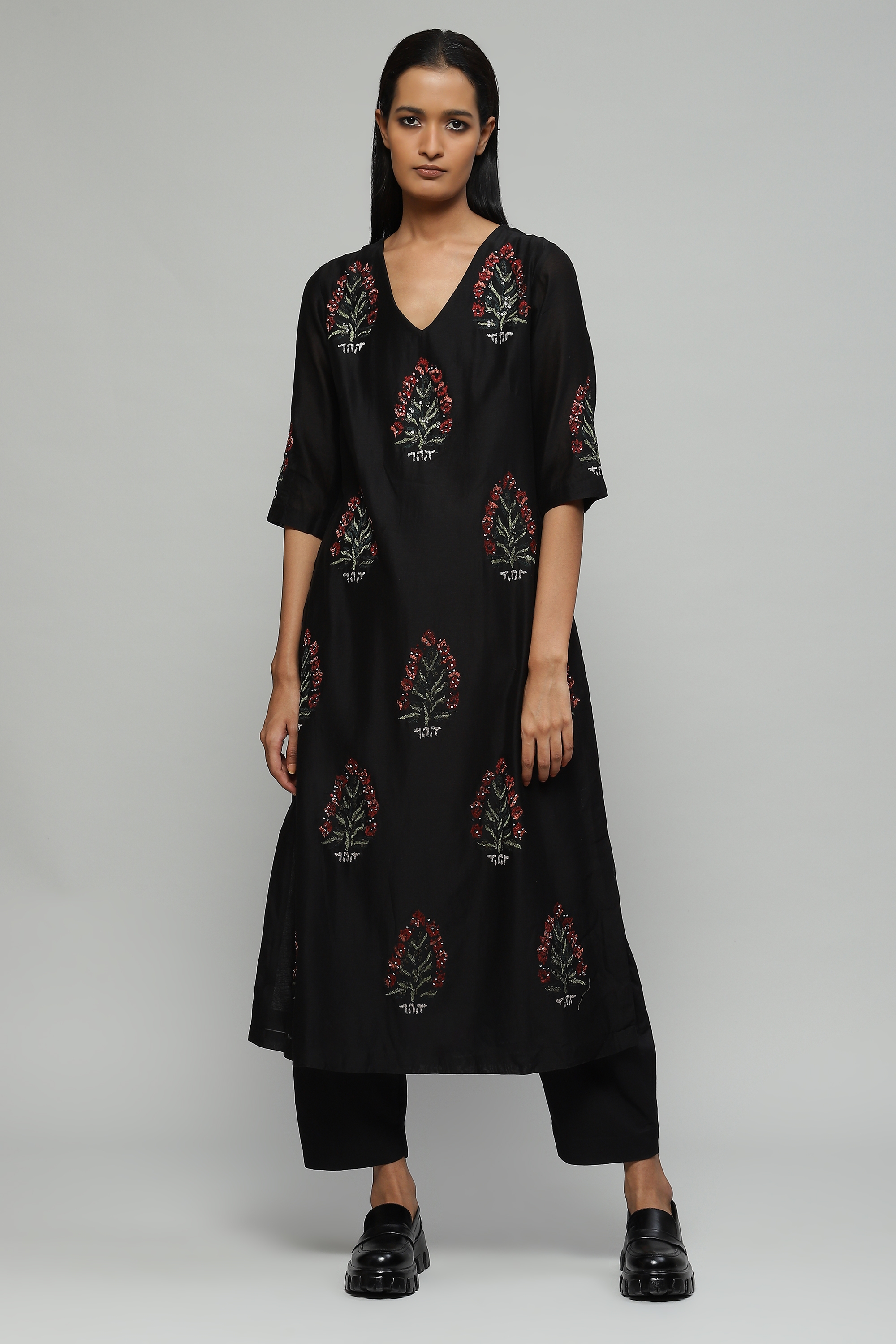 ABRAHAM AND THAKORE | Embroidered And Sequinned Kurta