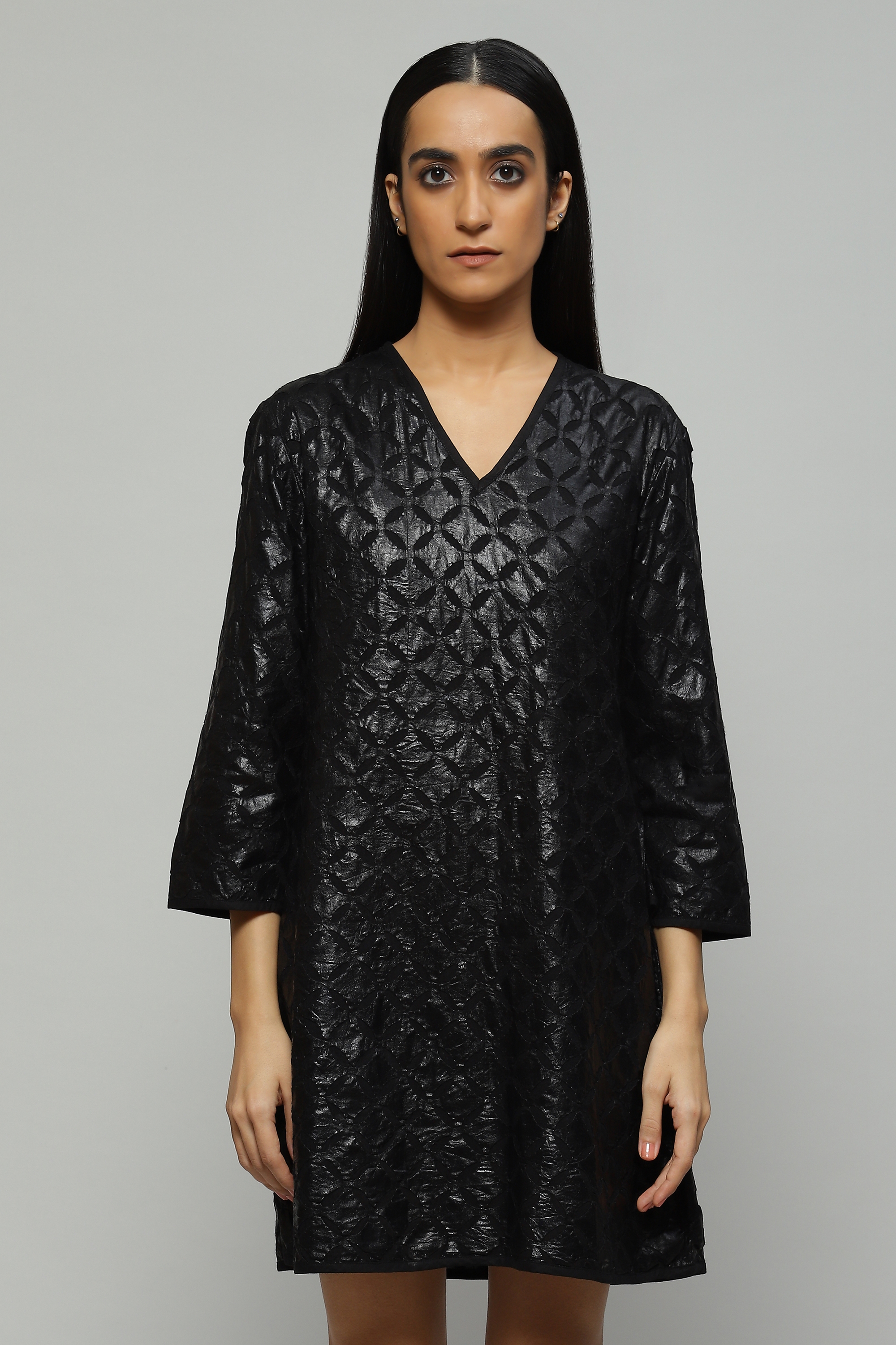 ABRAHAM AND THAKORE | Foil Applique And Cutwork Dress