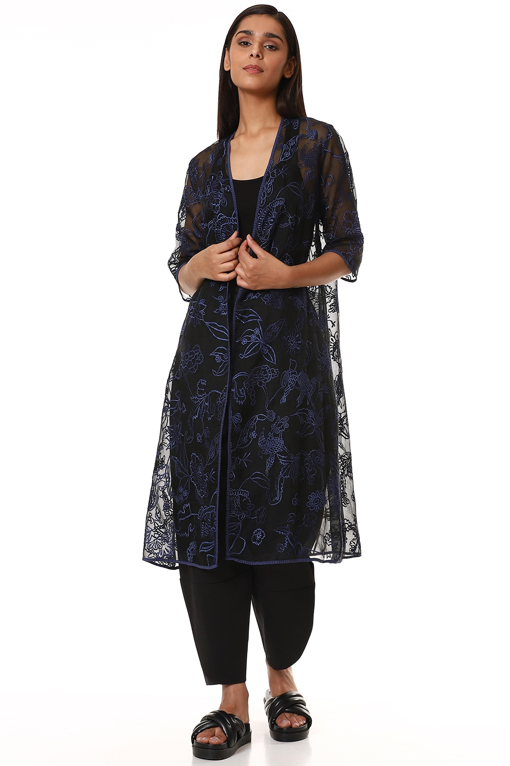 ABRAHAM AND THAKORE | Embroidered Floral Organza Jacket
