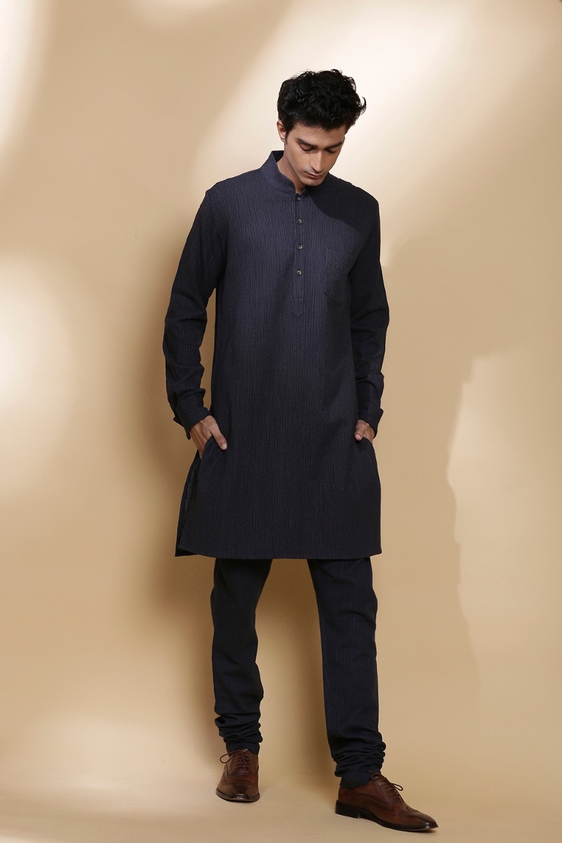 ABRAHAM AND THAKORE | Cotton Quilted French Cuff Kurta