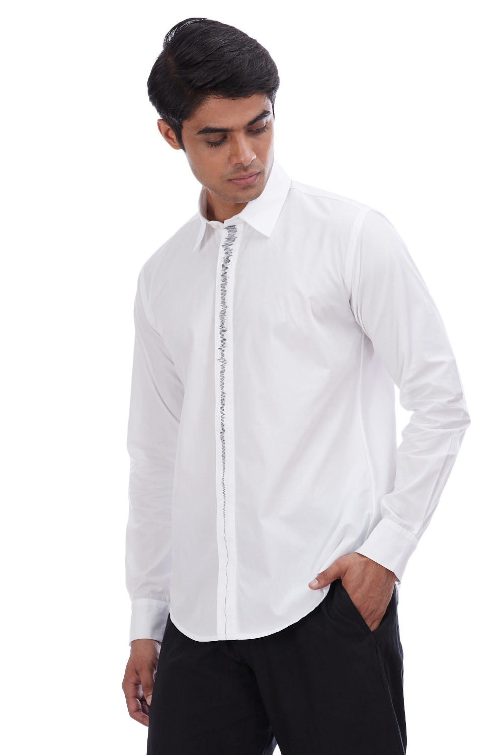 ABRAHAM AND THAKORE | Embroidered Cotton Shirt