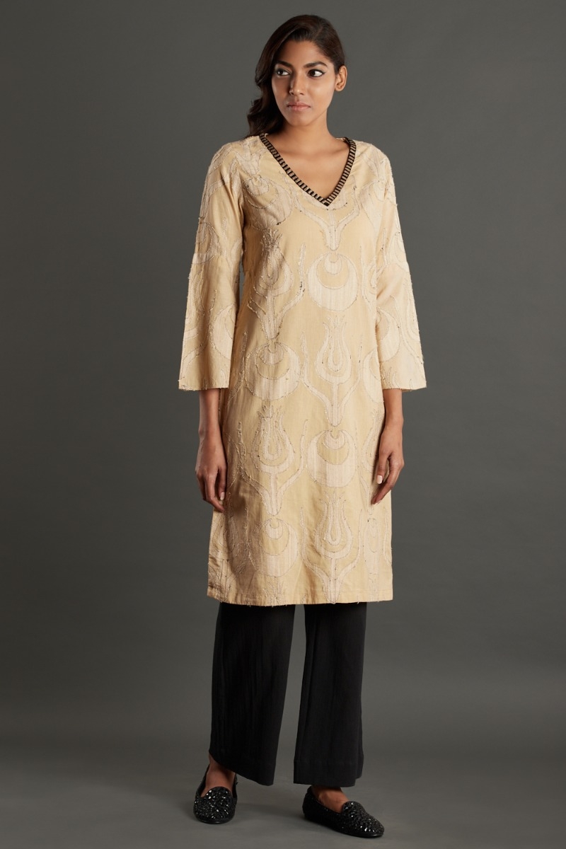 ABRAHAM AND THAKORE | Tussar Cutwork Cotton Dress