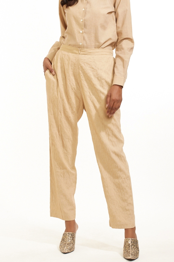 ABRAHAM AND THAKORE | Jaal Leaf Embroidered Tapered Pant
