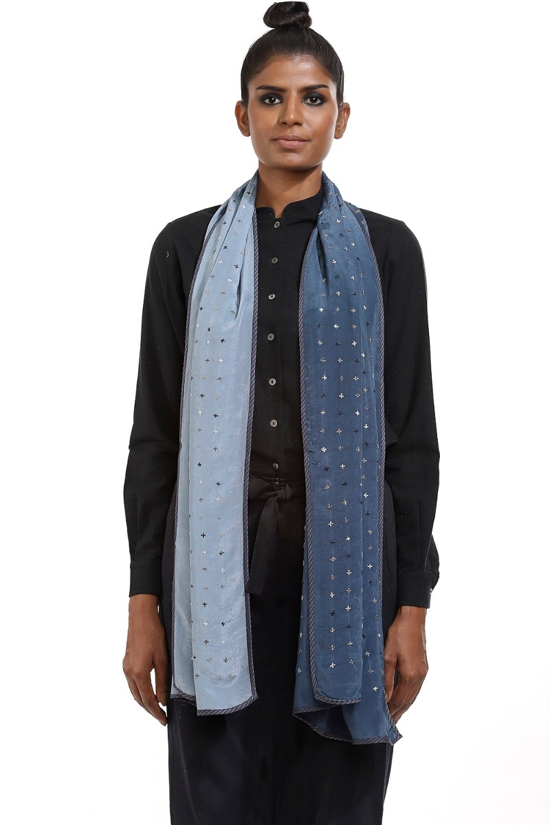 ABRAHAM AND THAKORE | Embroidered Crosses Scarf