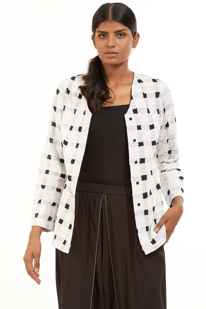 ABRAHAM AND THAKORE | Check Quilted Short Jacket