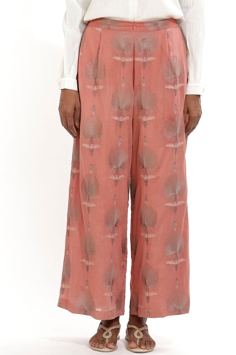 ABRAHAM AND THAKORE | Floral Buta Embroidery Straight Pant