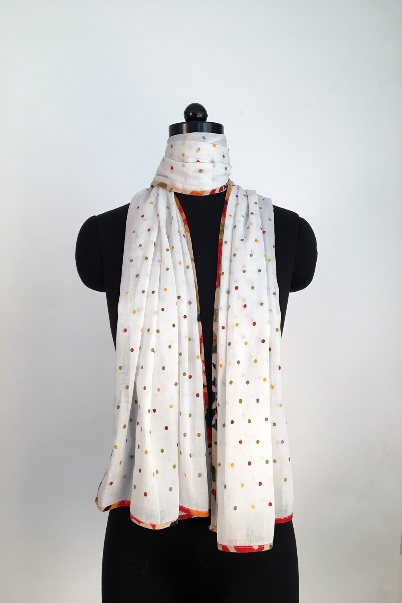 ABRAHAM AND THAKORE | Dot Embroidered Scarf