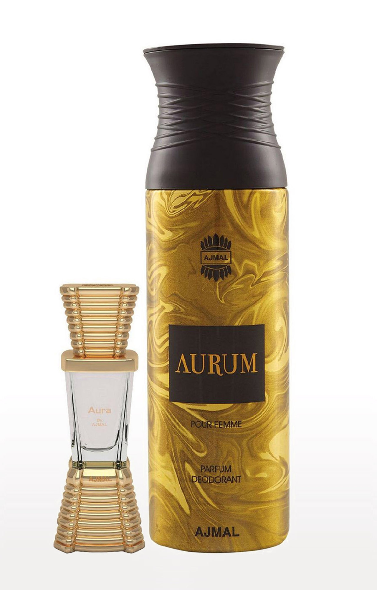 Ajmal | Ajmal Aura Concentrated Perfume Oil Floral Fruity Alcohol- Attar 10Ml For Unisex And Aurum Femme Deodorant Fruity Floral Fragrance 200Ml For Women