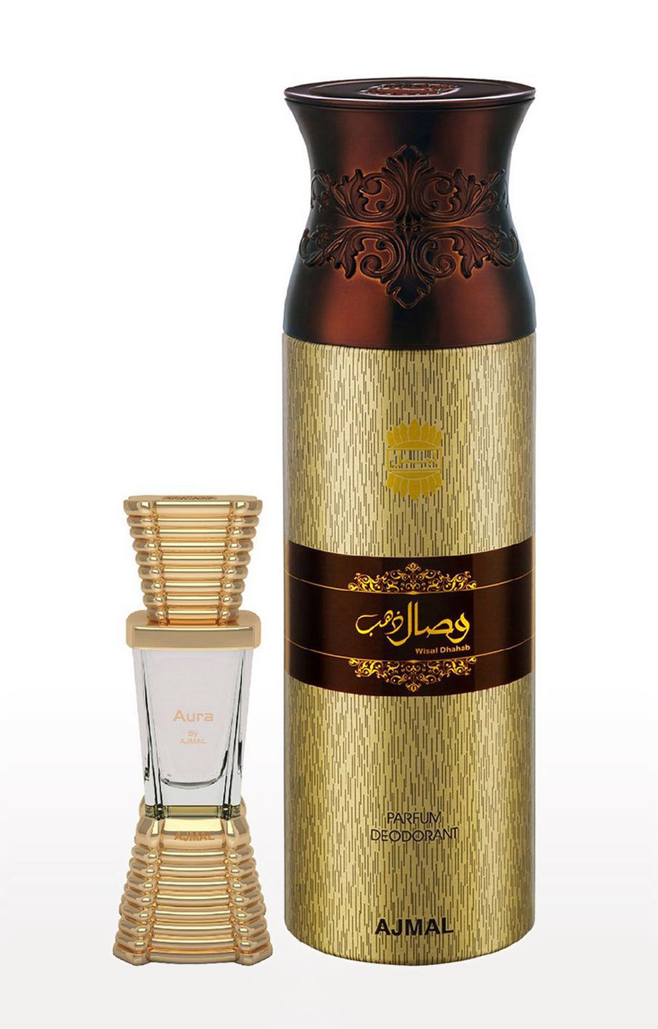 Ajmal | Ajmal Aura Concentrated Perfume Oil Floral Fruity Alcohol- Attar 10Ml For Unisex And Wisal Dhahab Deodorant Fruity Floral Fragrance 200Ml For Men