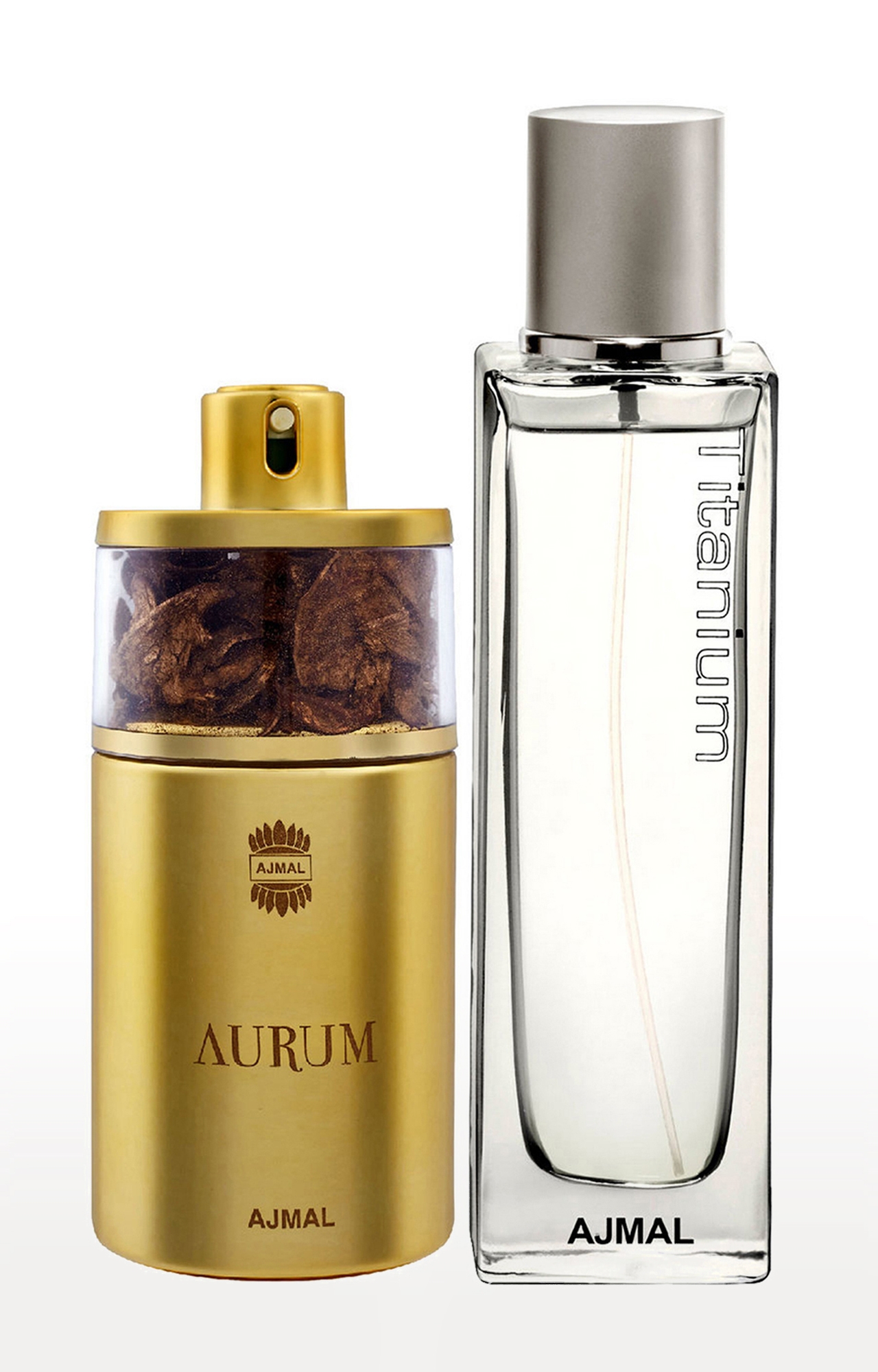 Ajmal Aurum EDP Fruity Perfume 75ml for Women and Titanium EDP Perfume 100ml for Men