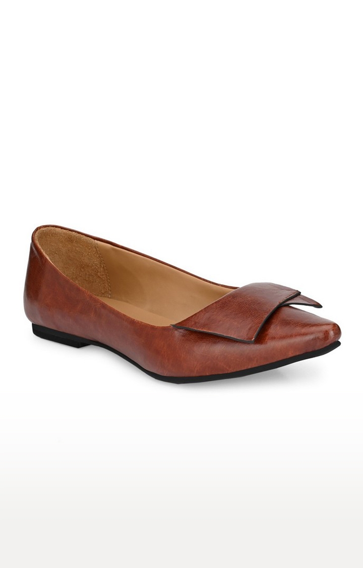 Aady Austin Women's Trendy Brown Pointed Toe Flats