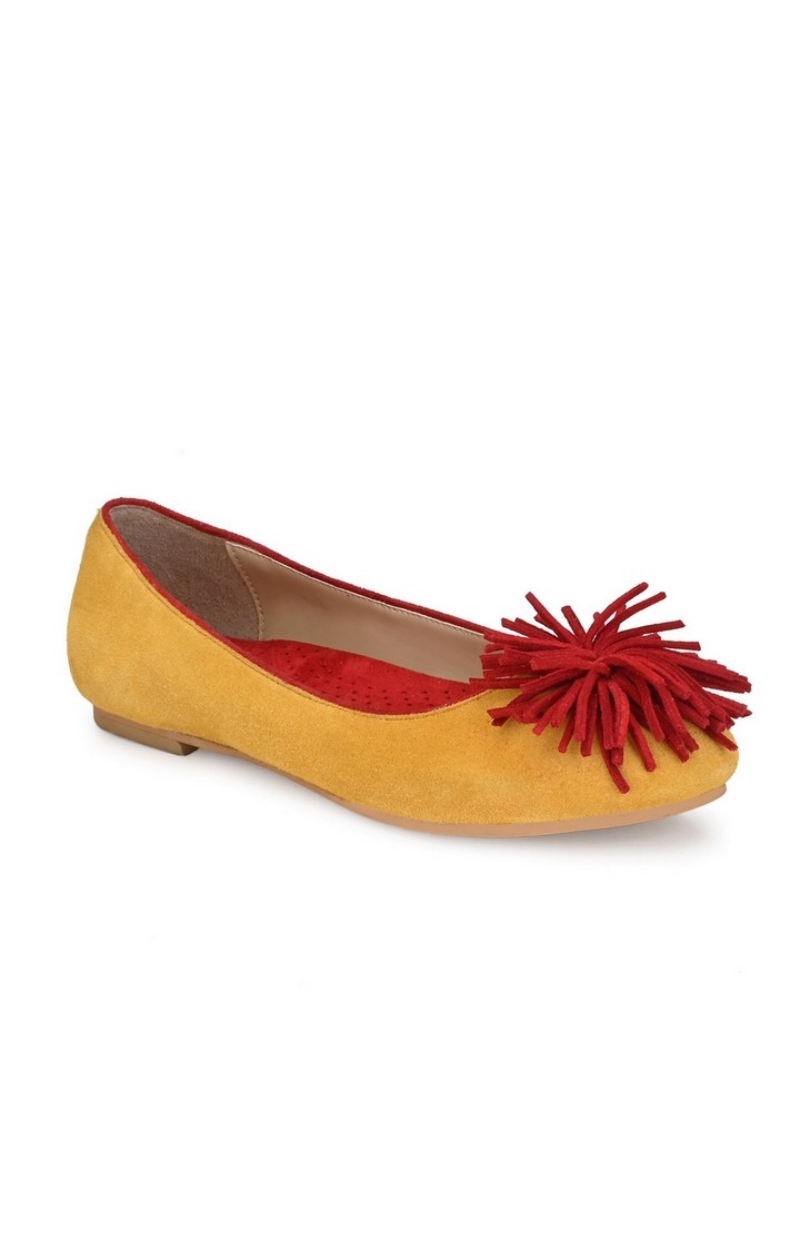 AADY AUSTIN | Aady Austin Women's Trendy Yellow Round Toe Flats