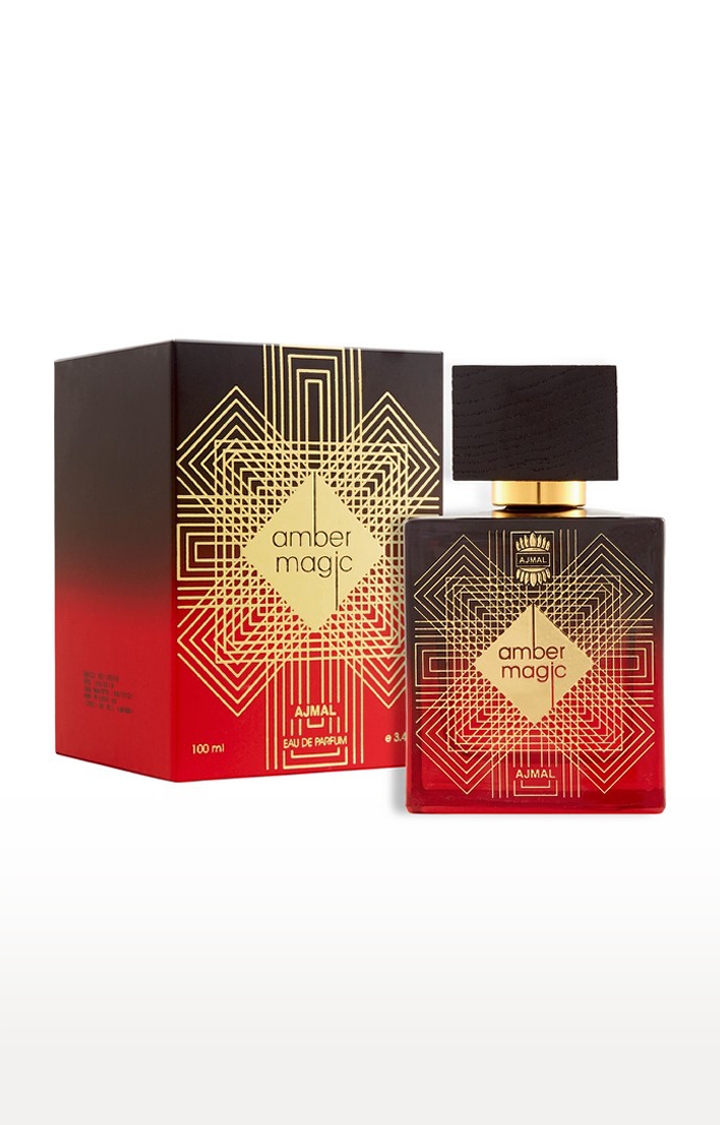 Ajmal Amber Magic EDP Perfume 100ml for Men and Sacred Love Deodorant Musky Fragrance 200ml for WoMen