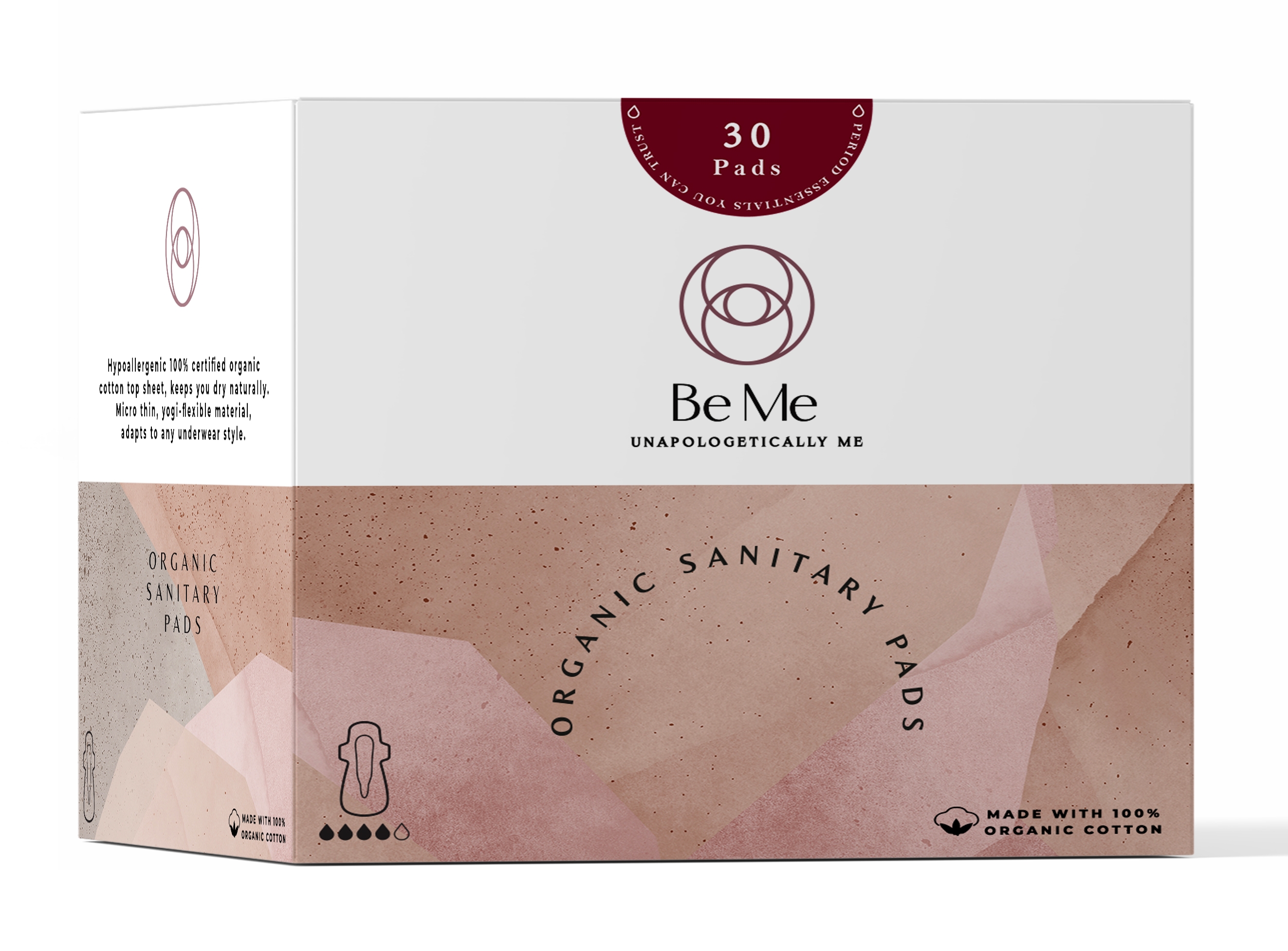 Be Me | Be Me - Sanitary Pads for Women - XL (Double Wings) - Heavy Flow/Overnight Pads - Pack of 30 Pads - With Disposal Pouches, Rash Free,Biodegradable, Anti Bacterial Napkin