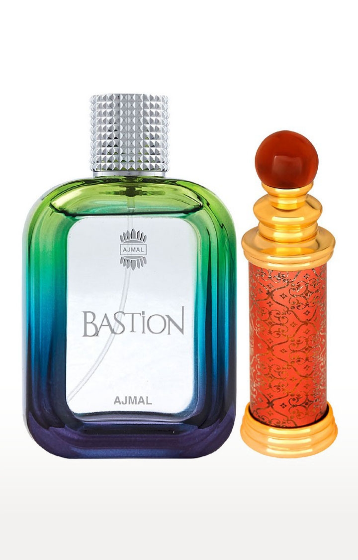 Ajmal Bastion EDP Perfume 100ml for Men and Classic Oud Concentrated Perfume Oil Oudh Alcohol-free Attar 10ml for Unisex
