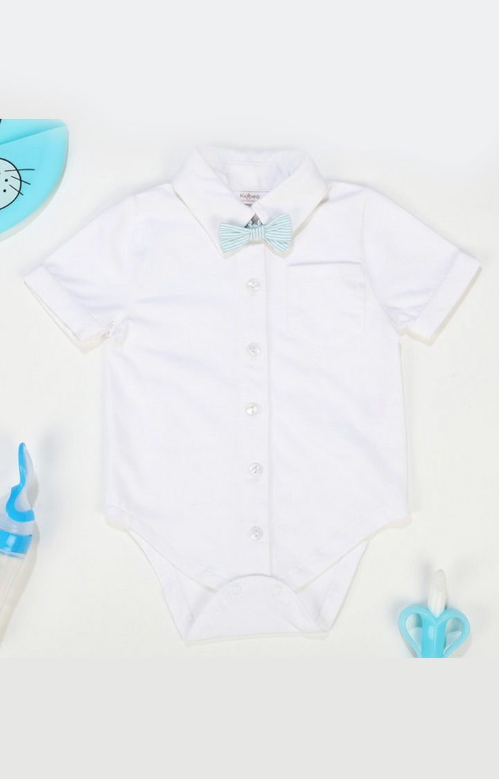 Kidbea | Kidbea® new born baby white color onesie/bodysuit/romper for boy