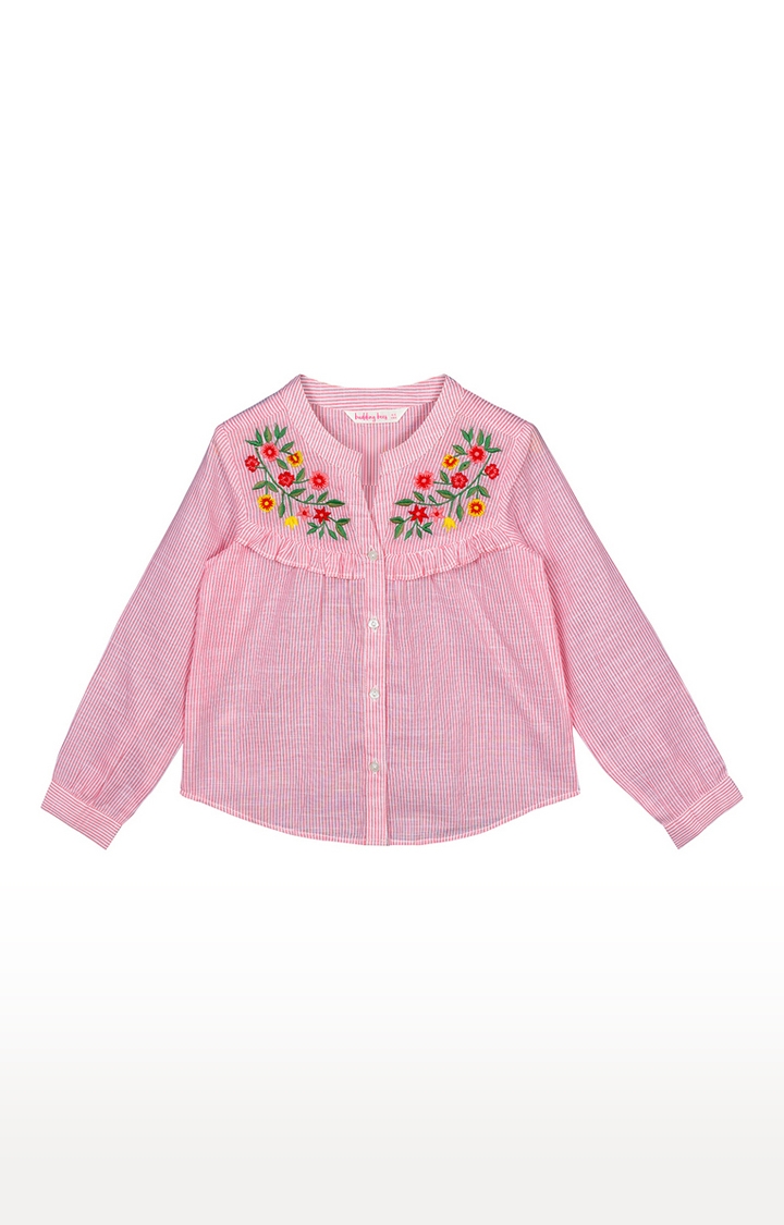 Budding Bees | Pink Embroidered Top