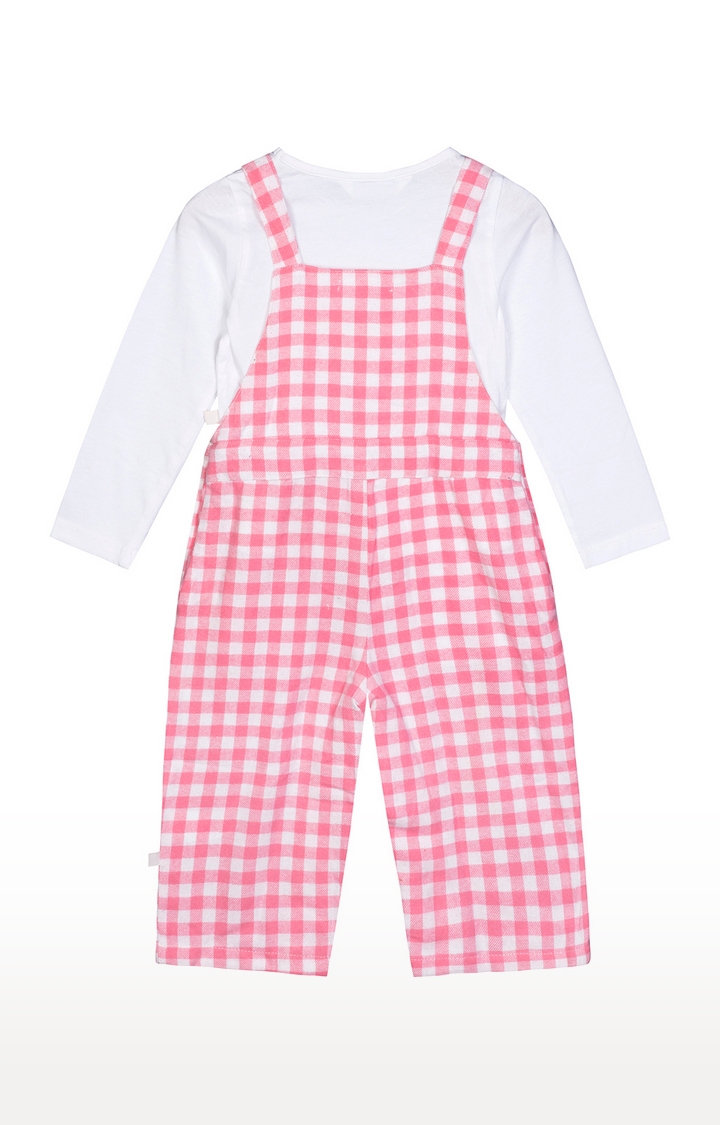 Pink Checked Dungaree