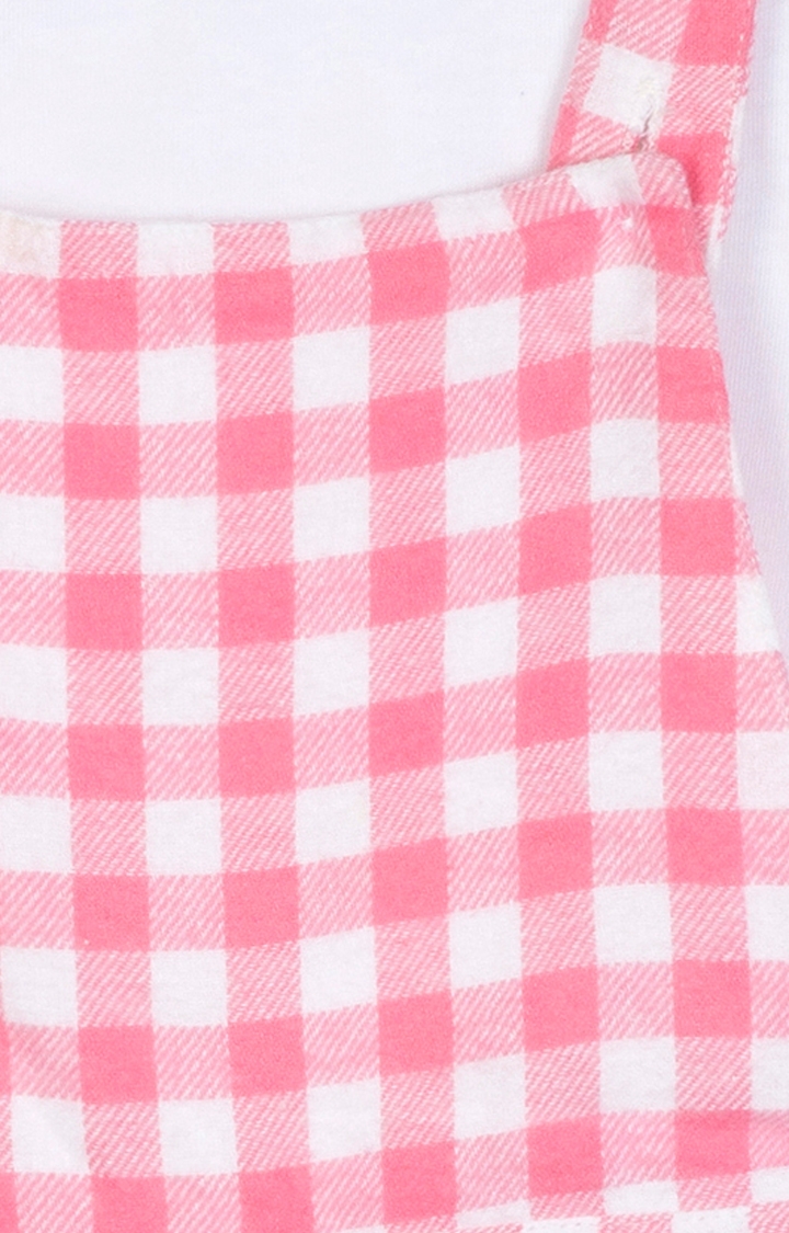Pink Checked Dungaree