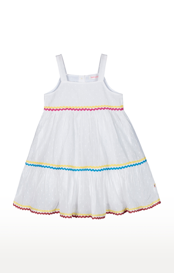 Budding Bees | White Solid Dress