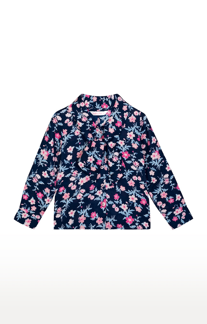 Budding Bees | Blue Floral Top