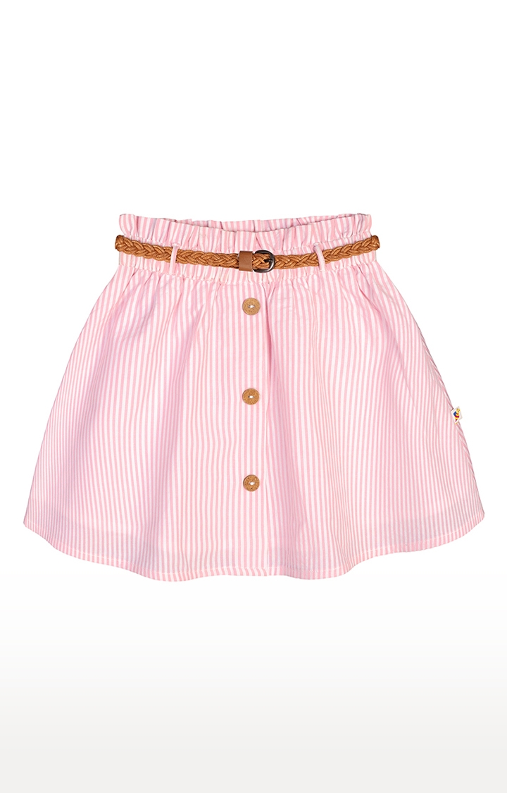 Budding Bees | Pink Striped Skirt
