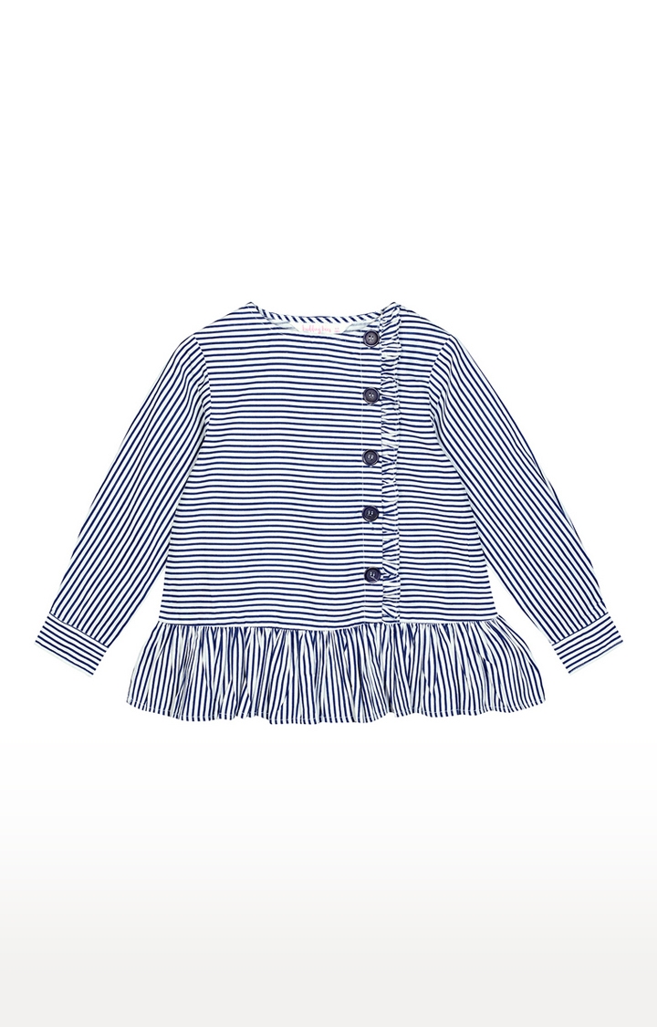 Budding Bees | Blue Striped Top