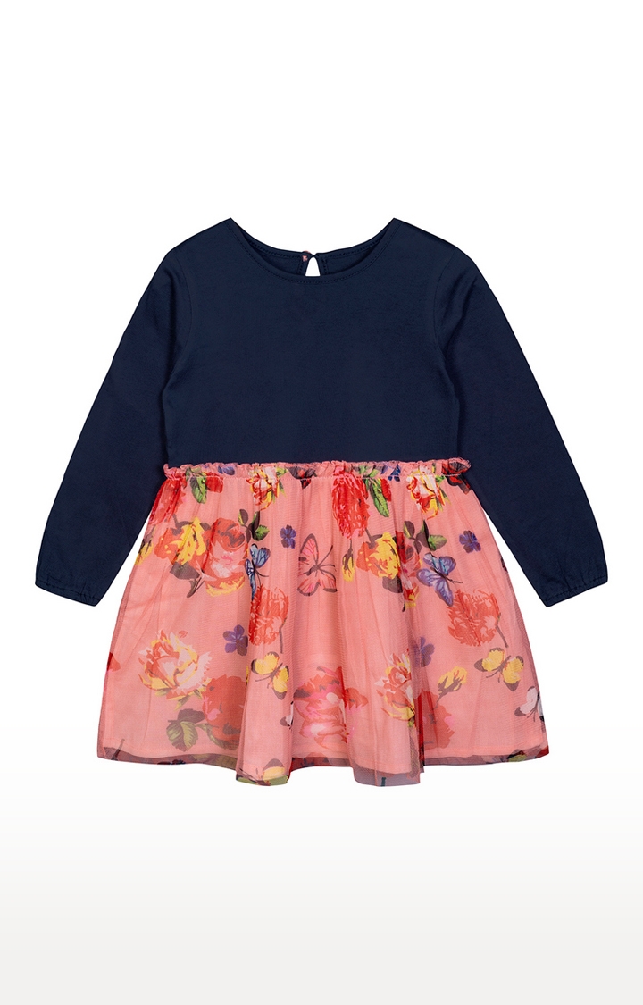Budding Bees | Pink and Blue Printed Dress