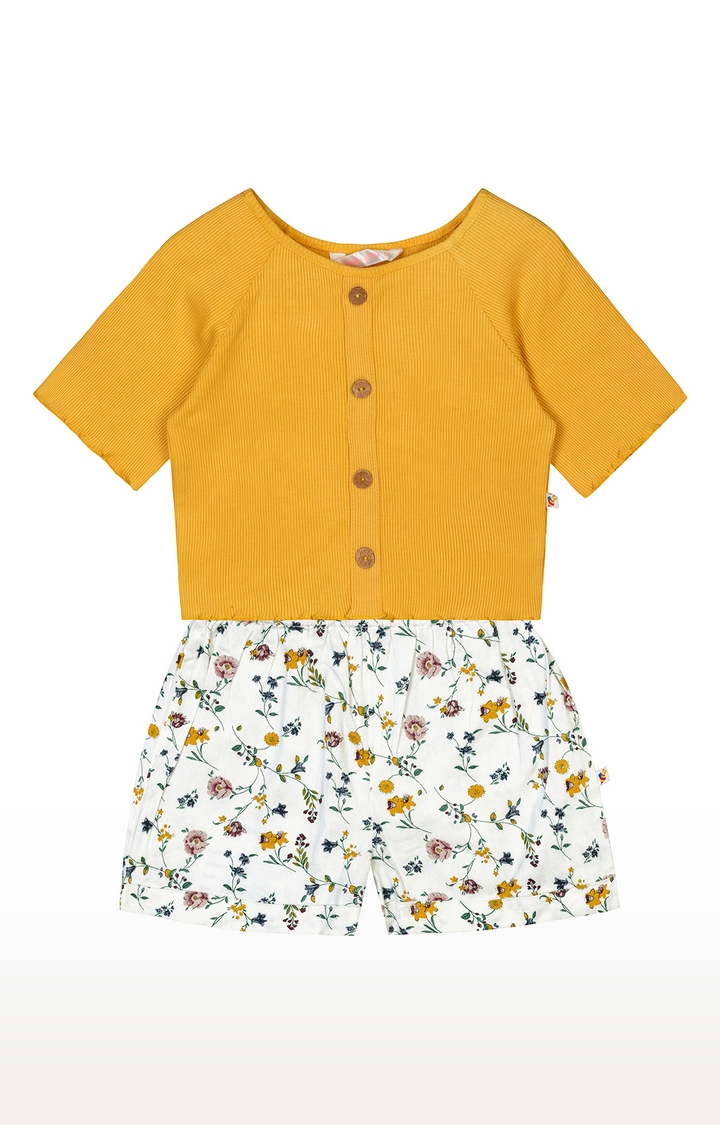 Budding Bees | Budding Bees Girls Yellow Top -Skirt Set