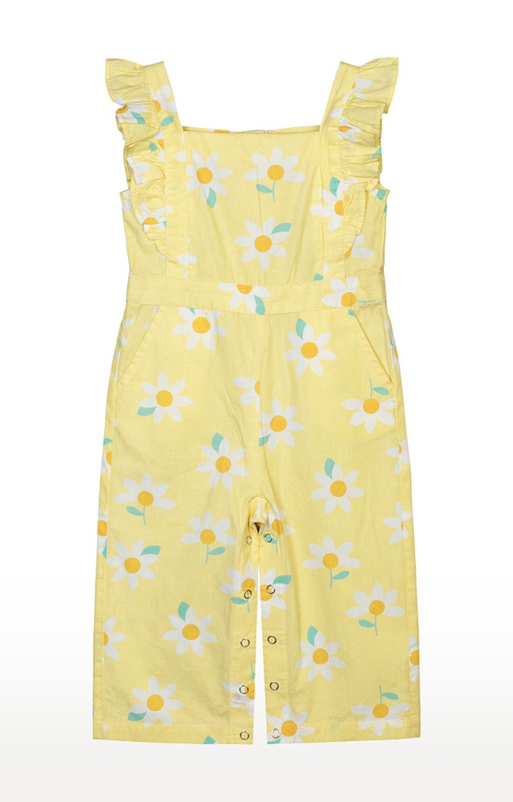 Budding Bees | Budding Bees Baby Girls Yellow Printed Jumpsuit