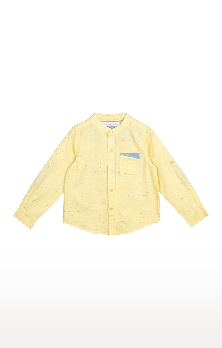 Budding Bees | Yellow Printed Formal Shirt