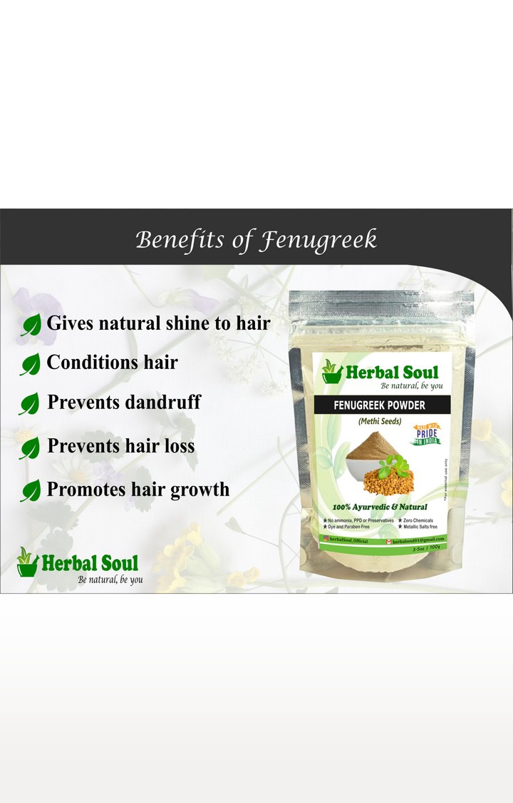 Herbal Soul Combo Of Indigo Powder + Henna Powder + Fenugreek Powder | 300  gm
