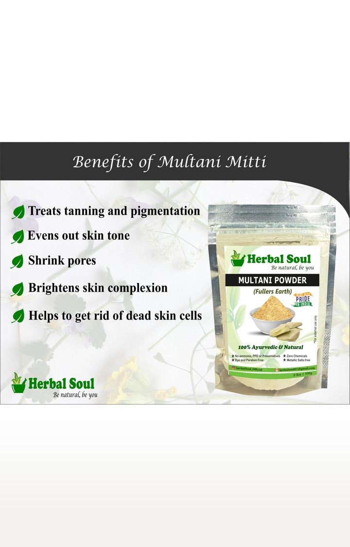 Herbal Soul Combo Of Neem  Powder + Multani  Powder + Mulethi  Powder + Bhringraj  Powder | 400 gm