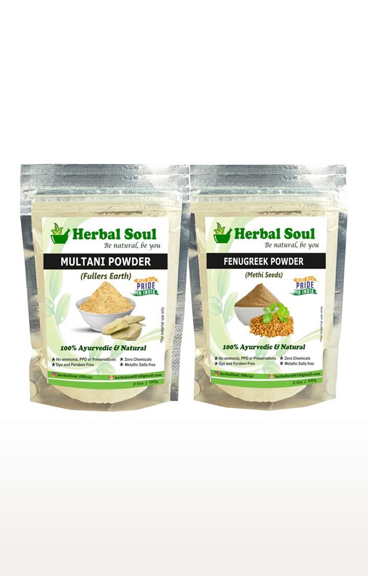Herbal Soul | Herbal Soul Combo Of Multani  Powder + Fenugreek  Powder | 200 gm