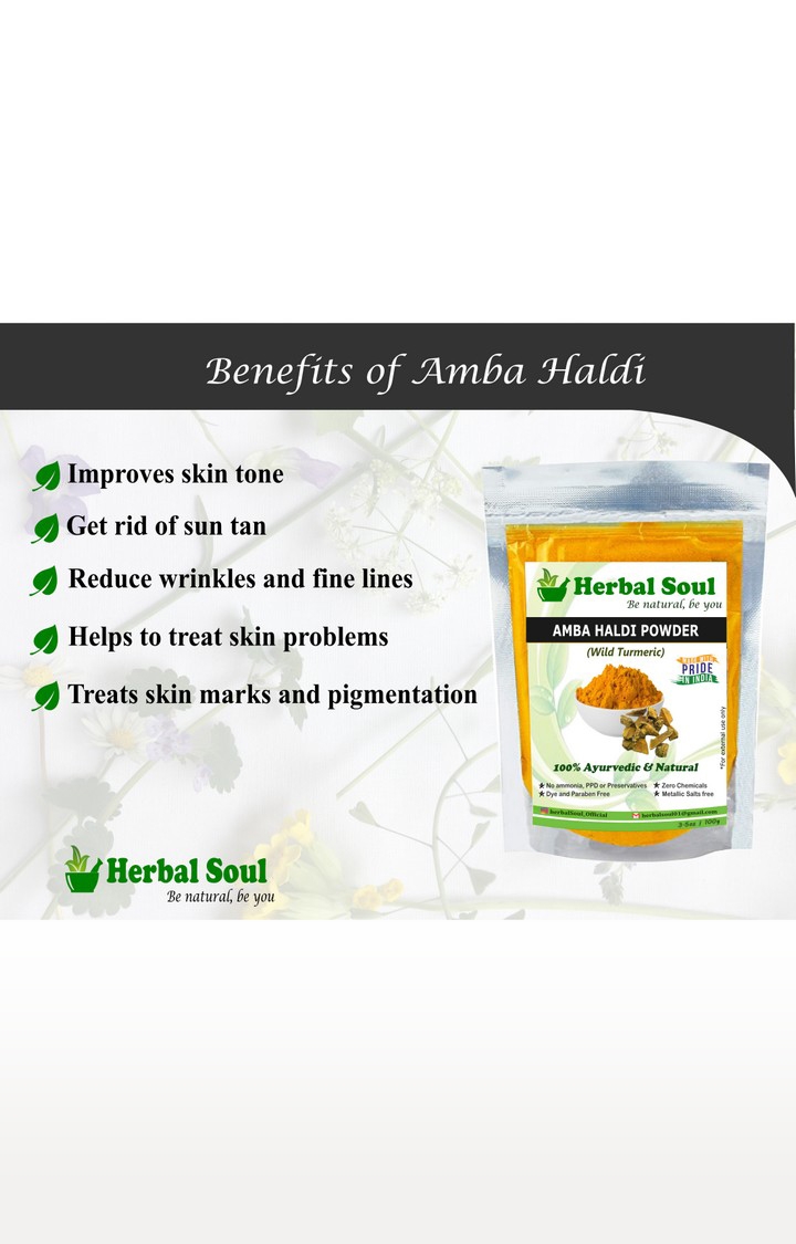 Herbal Soul Combo Of Neem  Powder + Rose Powder + Amba Haldi  Powder | 300 gm
