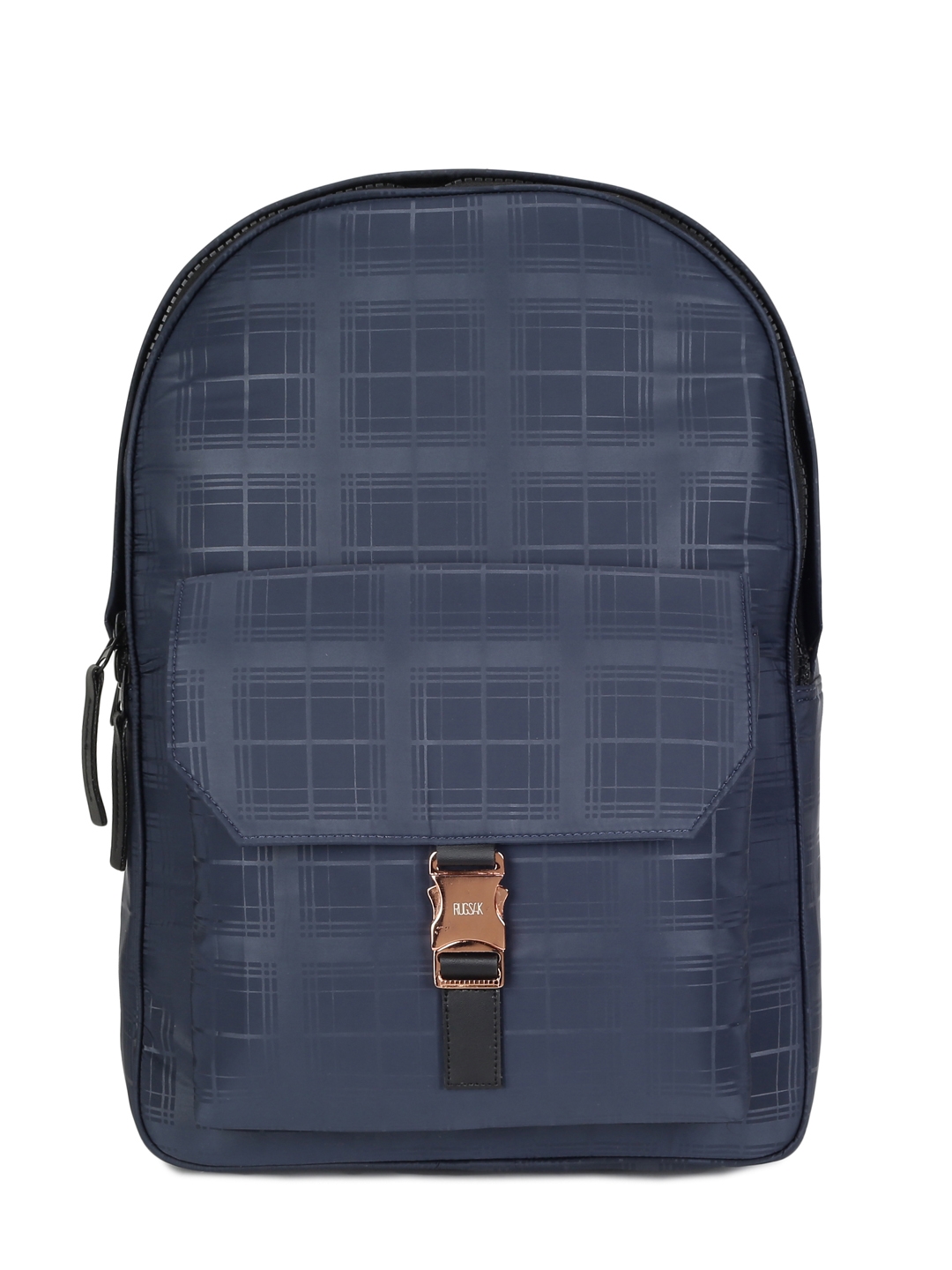 RUGSAK | Unisex Check High Fashion Metal Lock Premium Backpack