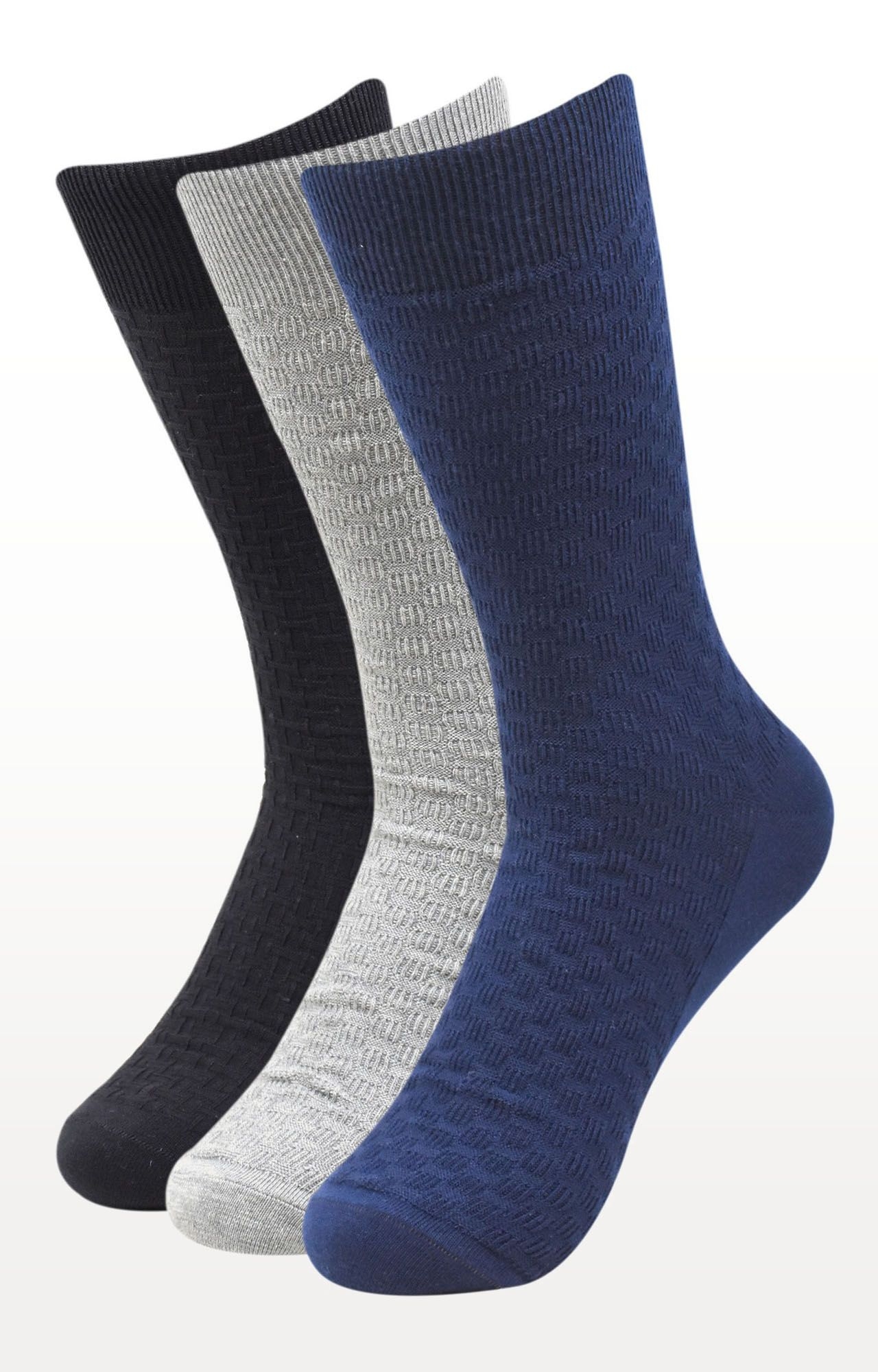 BALENZIA | Multi-Coloured Textured Socks (Pack of 3)
