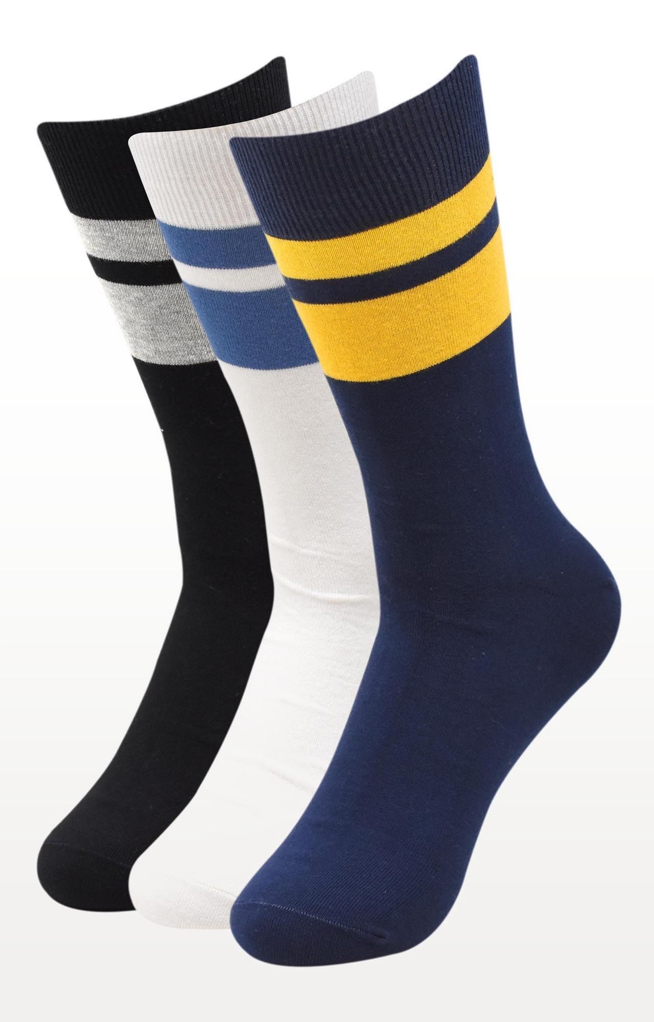 BALENZIA | Multi-Coloured Striped Socks (Pack of 3)