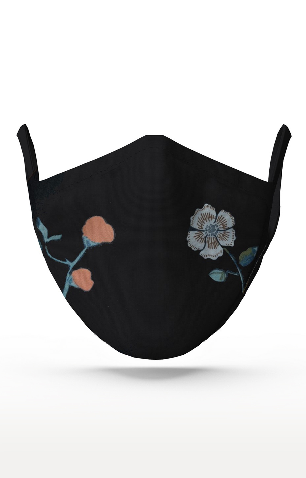 Whats Down | Black Floral Cotton Reusable Face Mask