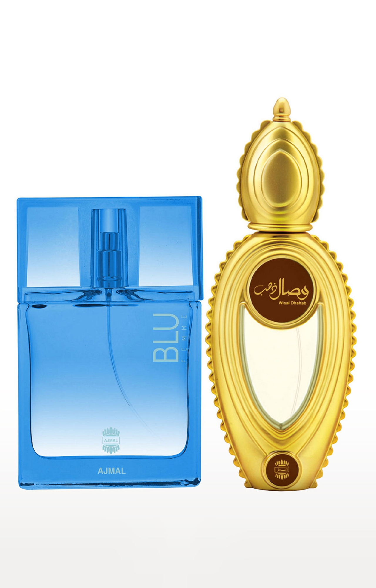 Ajmal | Ajmal Blu Femme EDP Perfume 50ml for Women and Wisal Dhahab EDP Fruity Perfume 50ml for Men