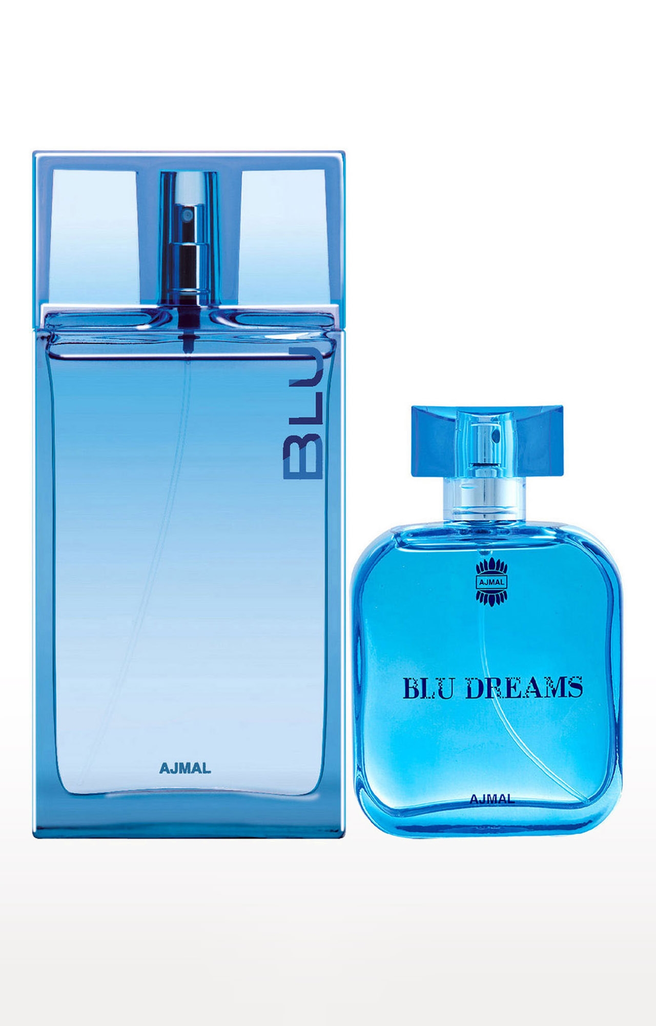 Ajmal Blu EDP Aquatic Perfume 90ml for Men and Blu Dreams EDP Citurs Fruity Perfume 100ml for Men FREE