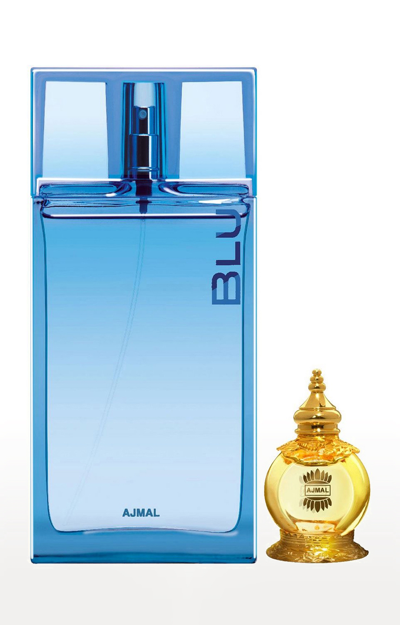 Ajmal | Ajmal Blu EDP Aquatic Perfume 90ml for Men and Mukhallat AL Wafa Concentrated Perfume Oil Oriental Musky Alcohol-free Attar 12ml for Unisex