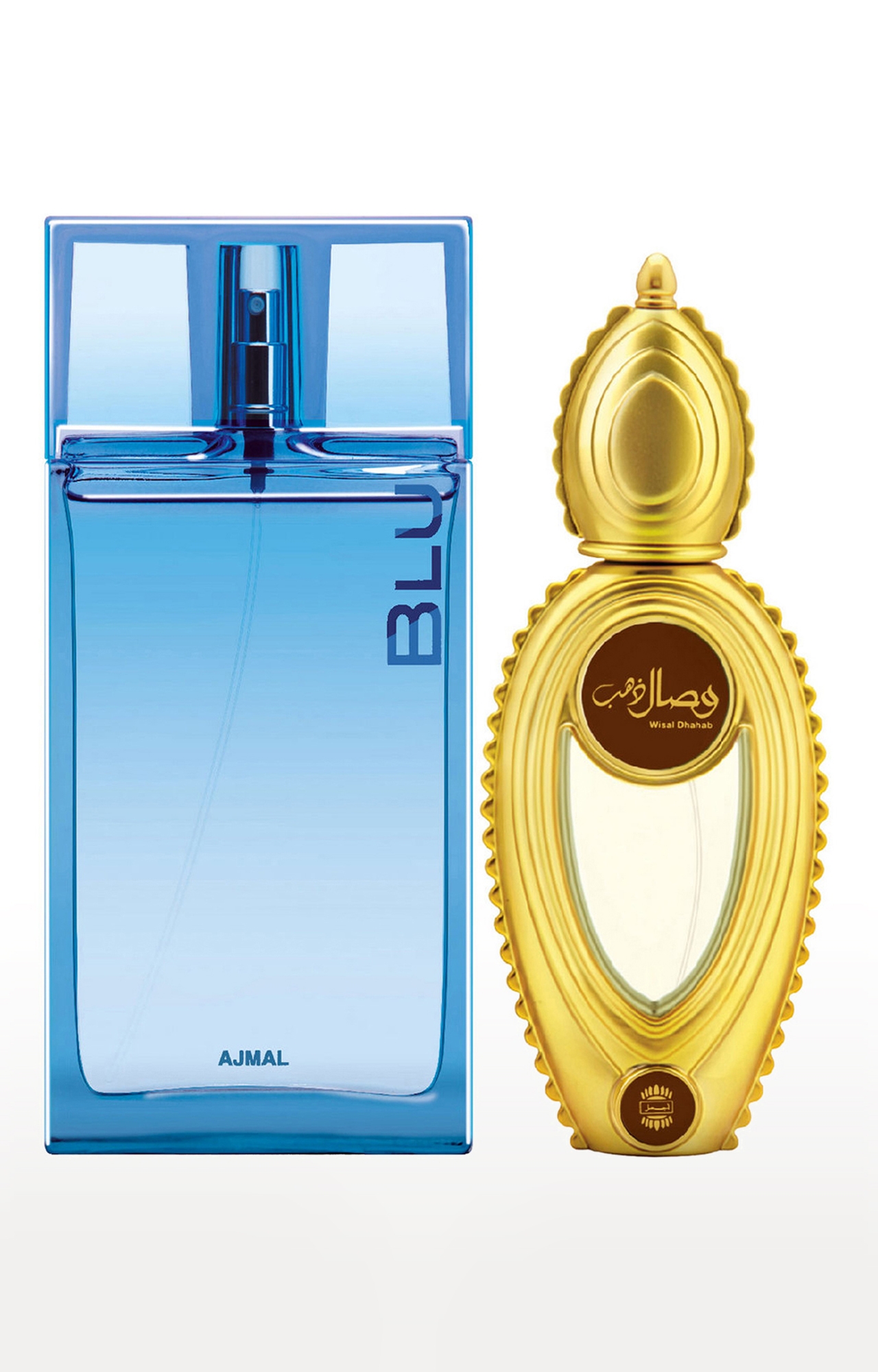 Ajmal | Ajmal Blu EDP Aquatic Perfume 90ml for Men and Wisal Dhahab EDP Fruity Perfume 50ml for Men