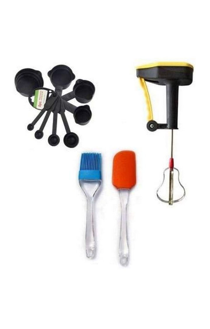 Blooms Mall | Blooms Mall Power Free Hand Blender with Silicone Spatula Oil Brush and Measuring Spoons Cups Kitchen Tool Set Combo