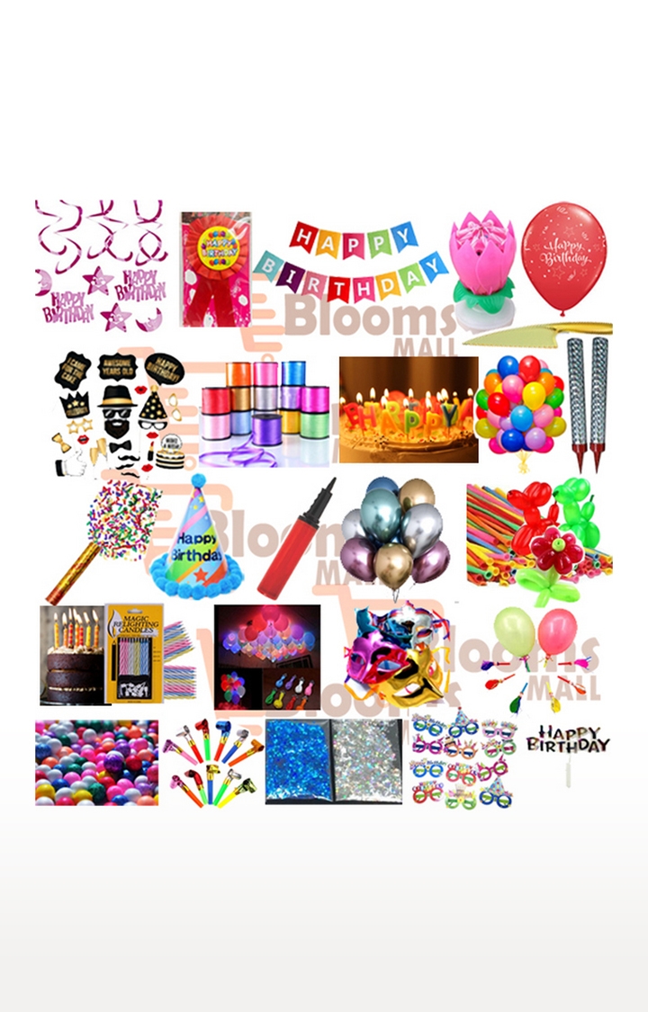 Blooms Mall | Blooms Mall Prime Birthday Decoration Kit (Pack of 25 Items )