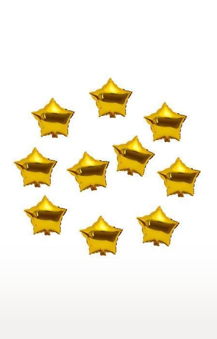 Blooms Mall | Party Decoration Golden Foil Star Balloon ( Pack of 10 Pcs )