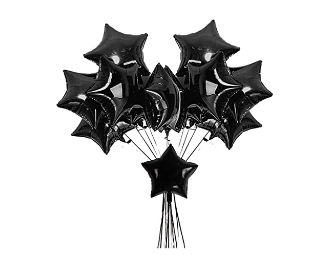 Blooms Mall | Party Decoration Black Foil Star Balloon ( Pack of 10 Pcs )