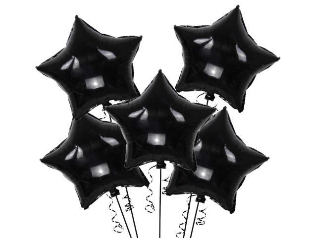 Blooms Mall | Party Decoration Black Foil Star Balloon ( Pack of 5 Pcs )