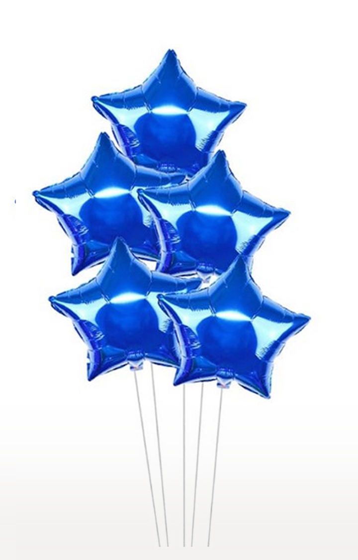Blooms Mall | Party Decoration Blue Foil Star Balloon ( Pack of 5 Pcs )
