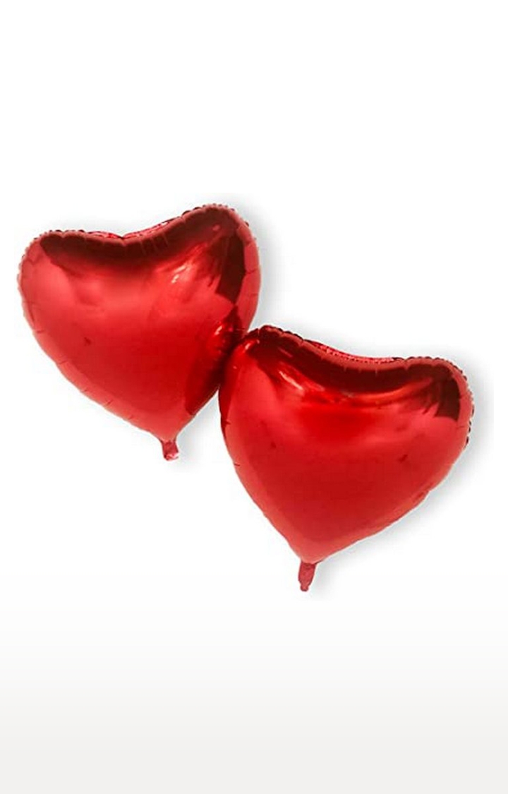 Blooms Mall | Party Decoration Red Heart Foil Balloon ( Pack of 2 Pcs )